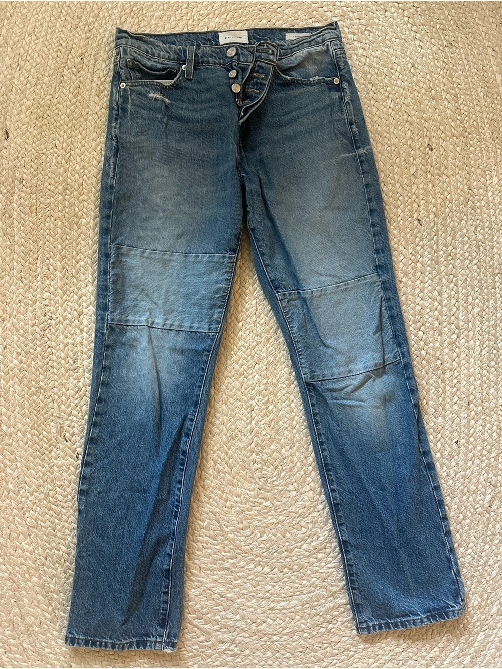 Frame Denim Le Slouch Faded Blue Button-Fly Jeans